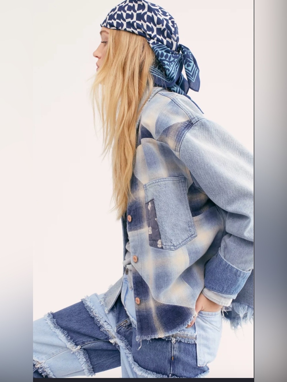 💙 FREE PEOPLE Moody Blues Shirt Jacket 💙